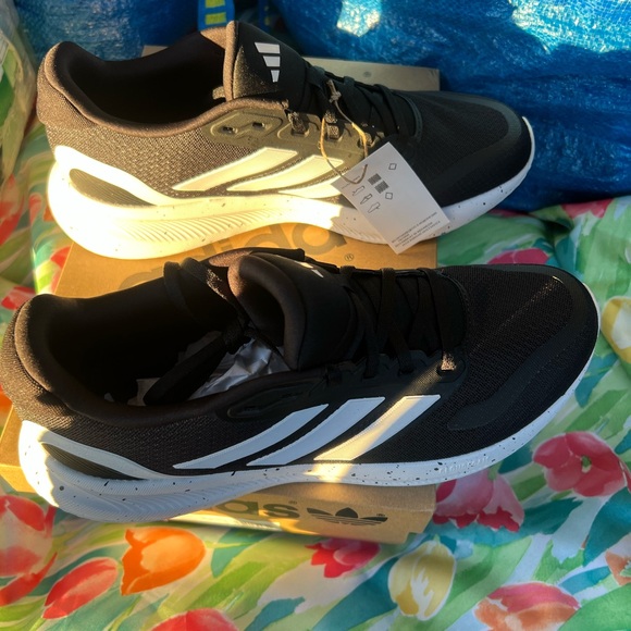 adidas Other - Adidas Men's size 9, ladies size 10 sneakers Black and White Running Sneakers